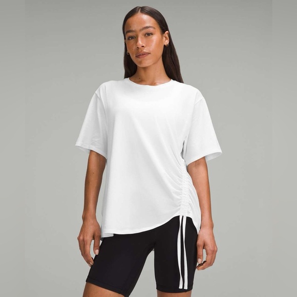 Lululemon Side-Cinch Cotton T-Shirt White Size Medium - Picture 1 of 5